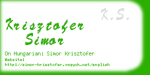 krisztofer simor business card